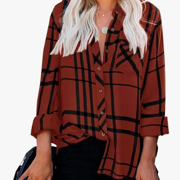 🆕 ZC & GF Striped Button Down Blouse - Picture 1 of 6